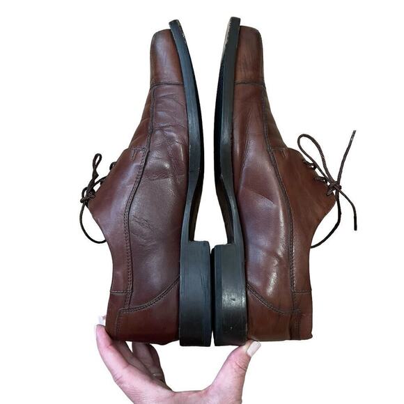 Johnston & Murphy Men’s Leather Cap Toe Oxfords Dress Shoes Tan Size 8.5 - Picture 7 of 12